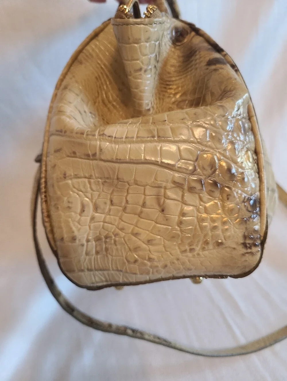 Brahmin Faye Croc-Embossed Leather Satchel Handbag